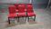 6 red fabric chairs