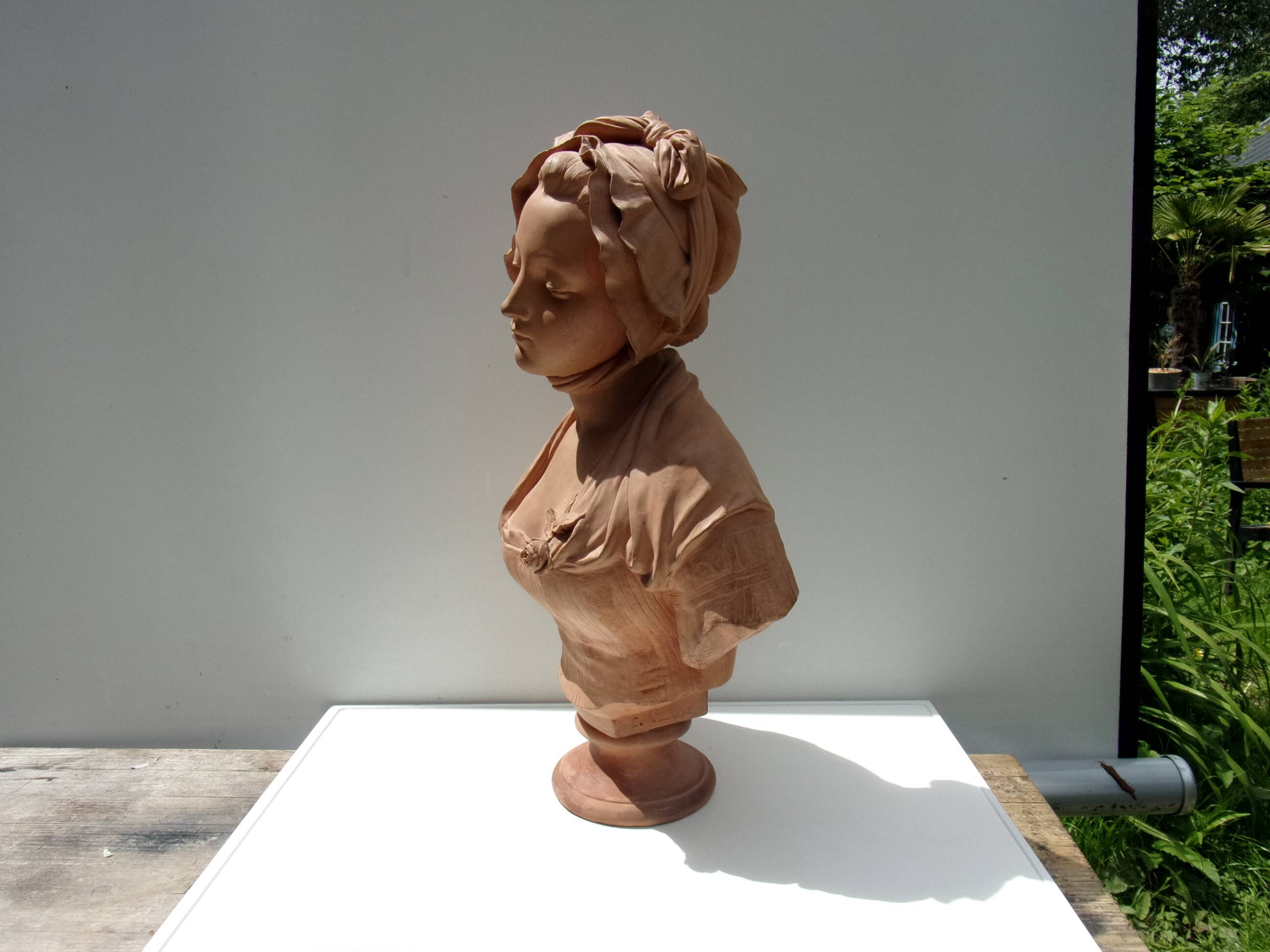 plaster sculpture portrait of a woman