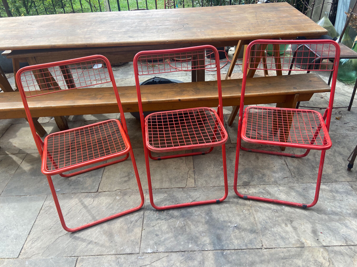 Trio de chaises ted net Ikea vintage
