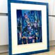 Tony Agostini, Bouquet with Blue Vase, Lithograph, Framed