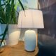 Vintage opalin glass lamp Italian 80s
