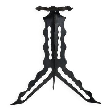 Brutalist column flower support, hand-forged and cut with a blowtorch, one of a kind.