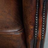 Club chair made of sheepskin leather