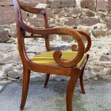 Siège fauteuil de bureau à crosse dans le goût anglais en acajou