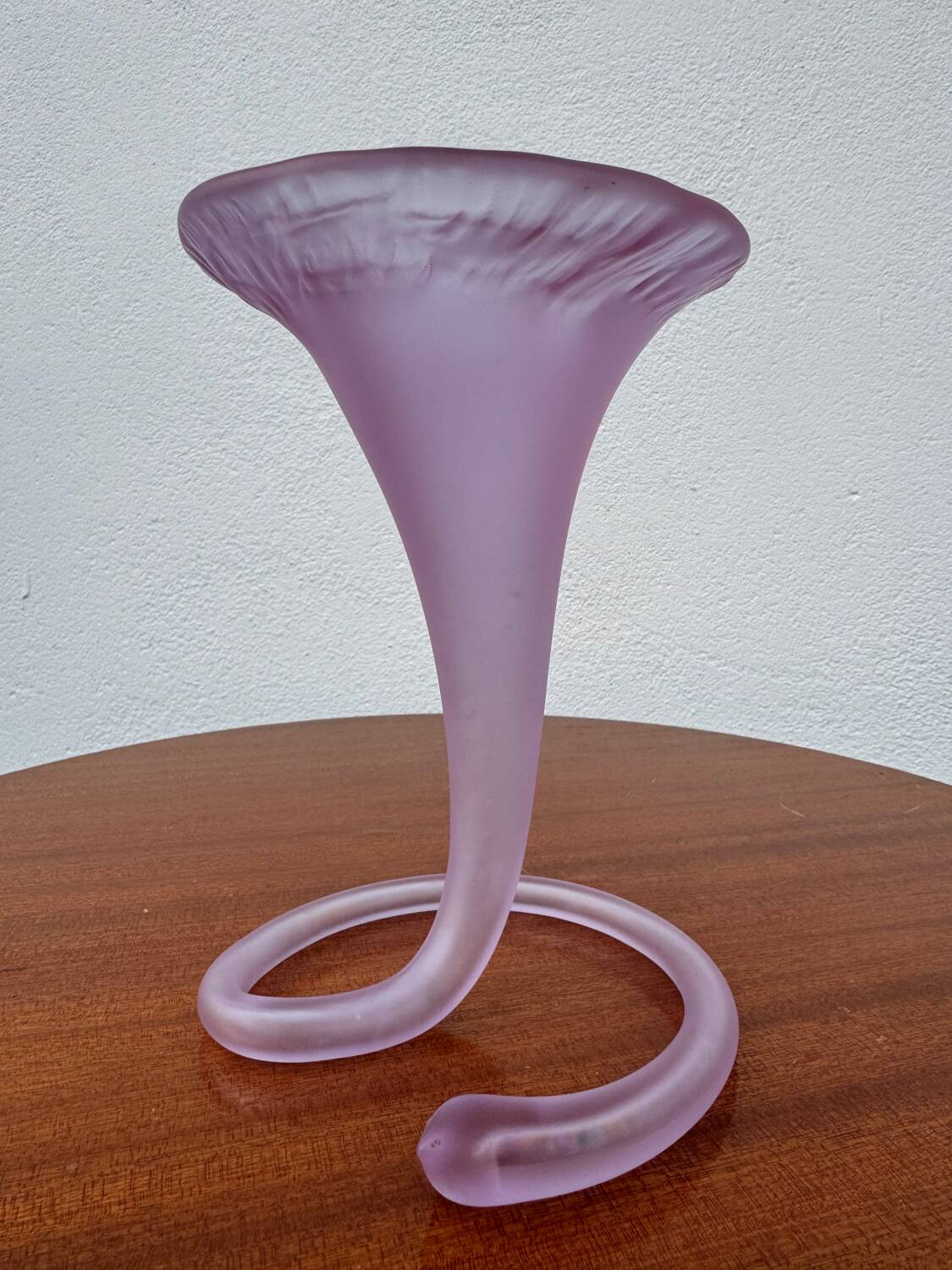 Old blown glass cornucopia vase