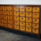 Dutch industrial apothecary cabinet in beech and oak 1940s