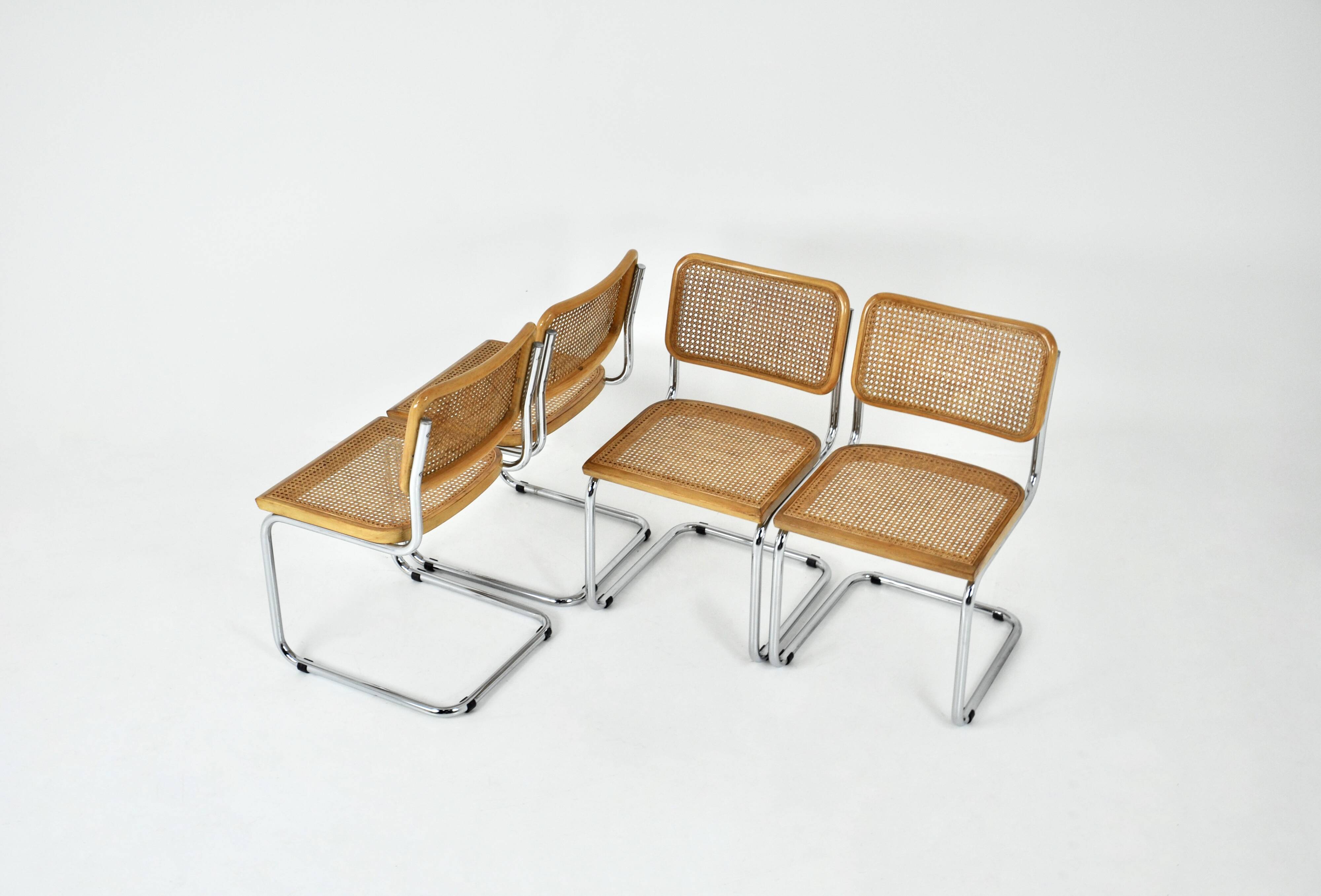 Ensemble de 4 chaises style B32 par Marcel Breuer