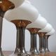 5 x lampes murales et plafonniers en verre chrome et opale GDR Narva VEB