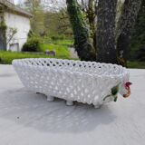 White woven ceramic planter mid-twentieth