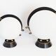 Pair of lamps Maison Arlus Steel Brass Glass 1950