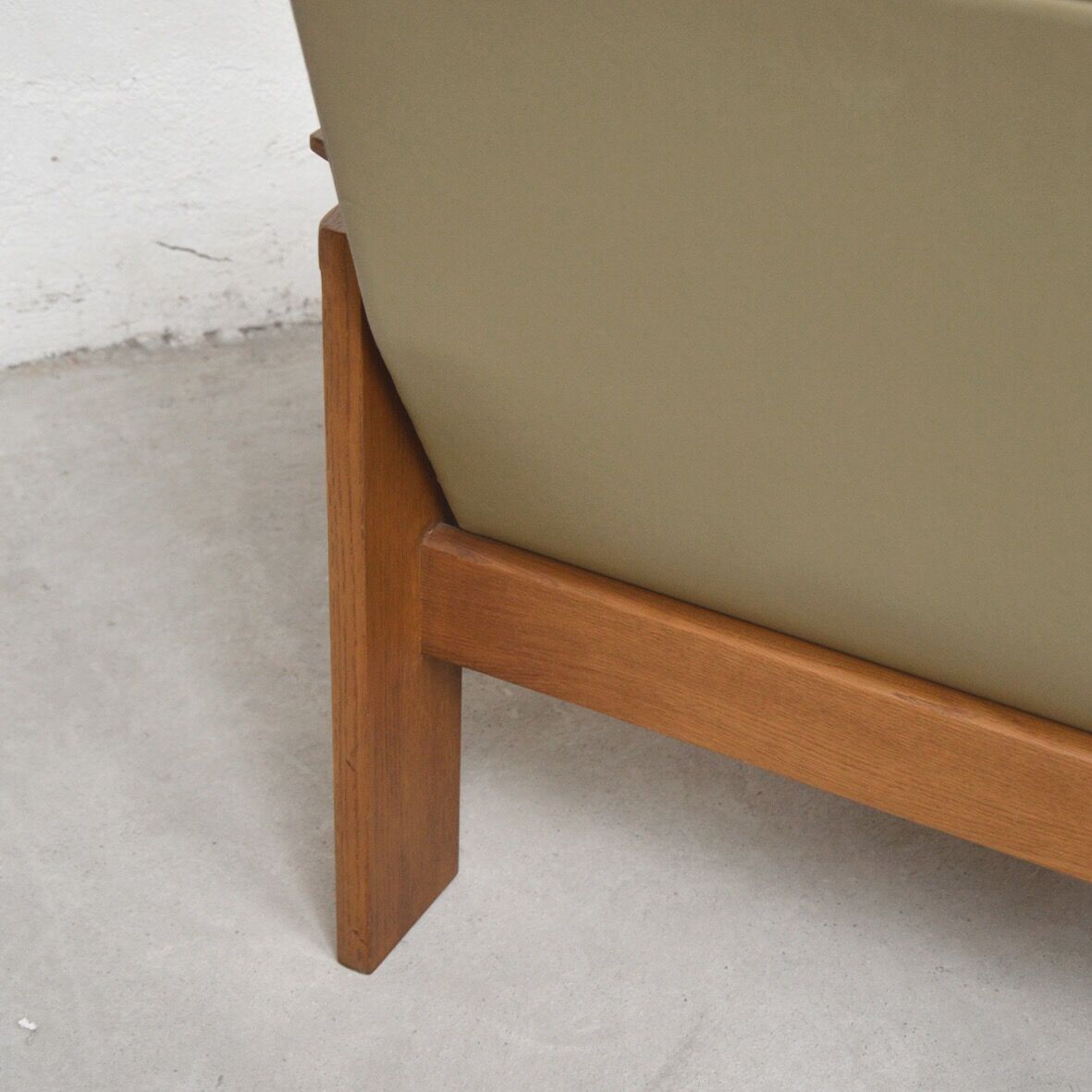 Pair of green leather armchairs 1960