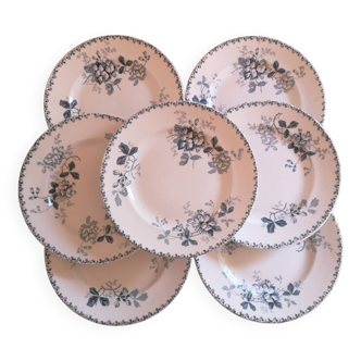Lot de 7 assiettes plates.