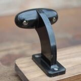 Wooden wall coat rack, vintage wall coat rack, bakelite hooks, ha