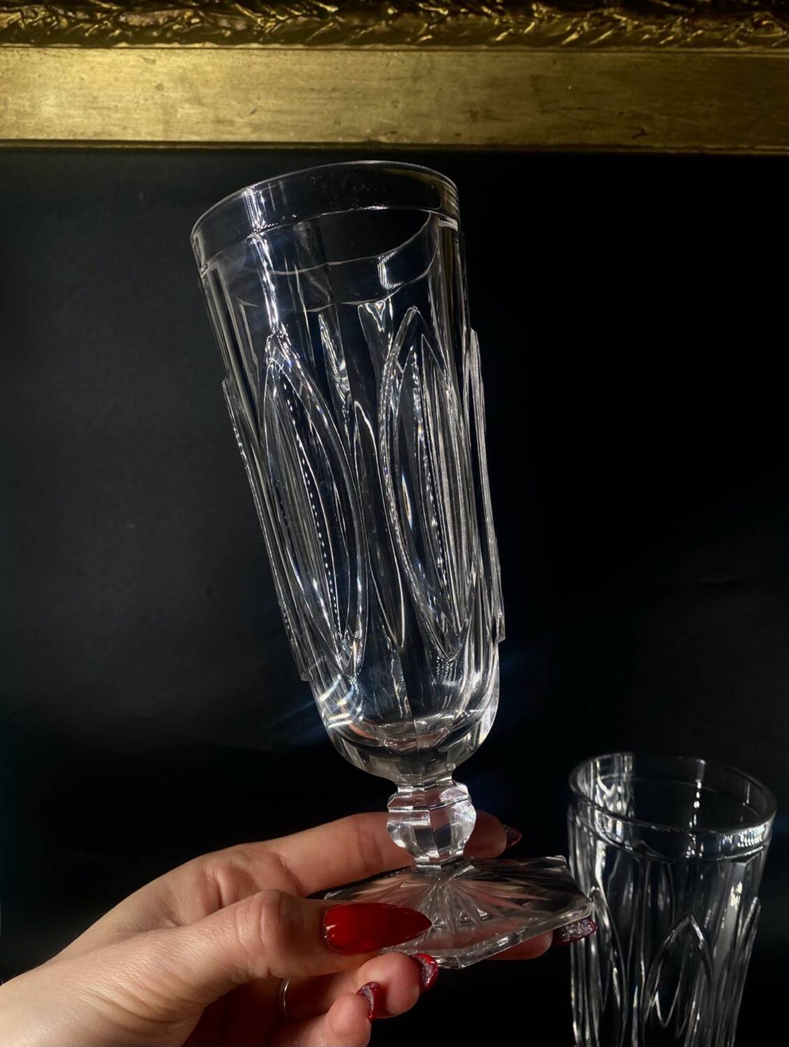 3 baccarat giant glasses 280ml m.à feuilles