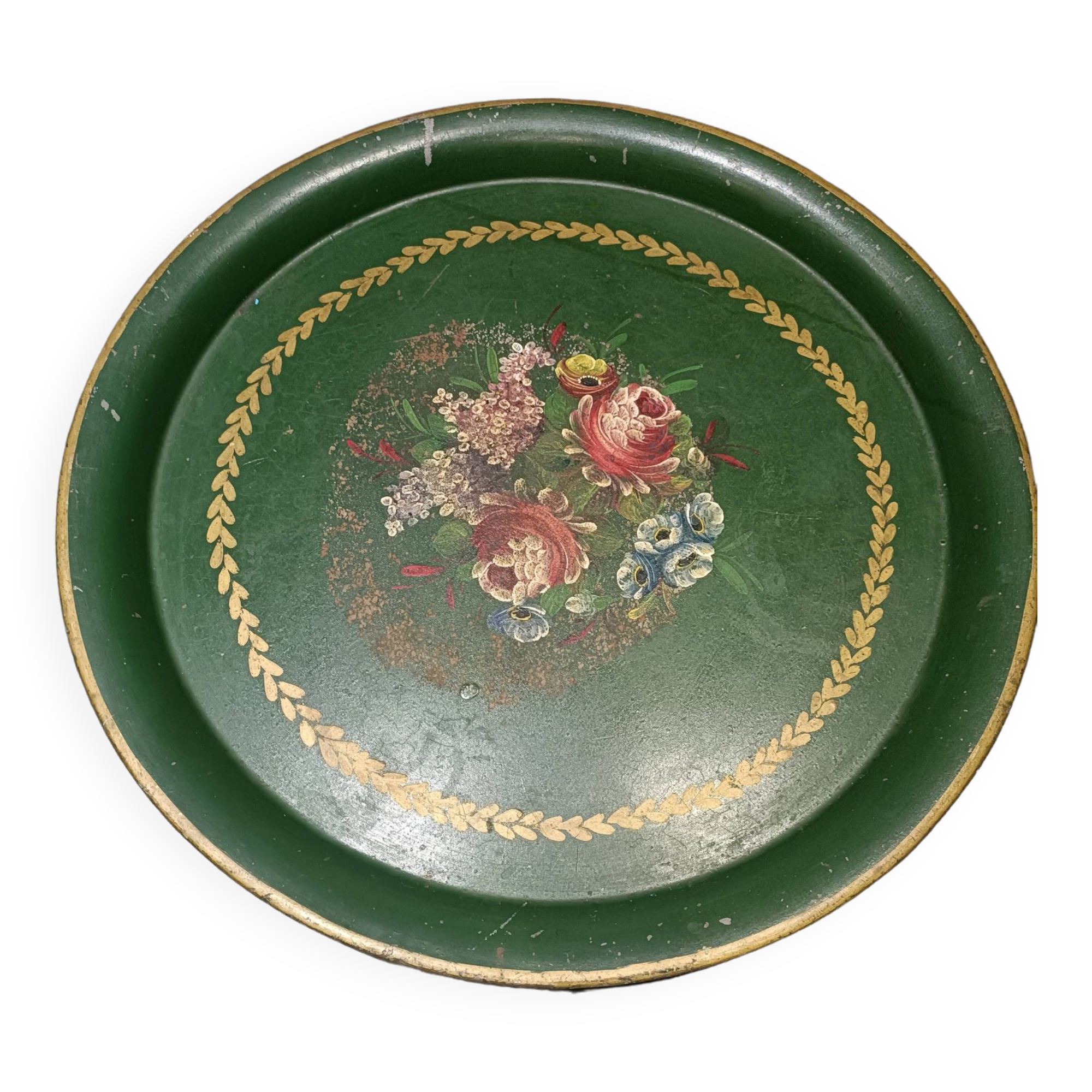 Napoleon III painted sheet metal tray