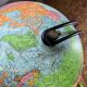 Vintage globe 1930 Perrina Picquart Metal and glass entirely original map geography