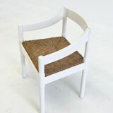 Set of two Carimate chairs by Vico Magistretti in white