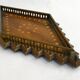 Diamond-shaped wood and brass tray