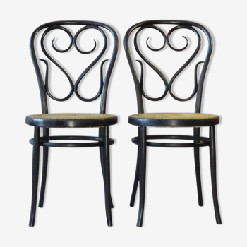 Two chairs Café DAUM canned Type N° 4 design of Thonet, Italian production 1970