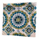 Pair of Sia cushion covers, in green and blue cotton