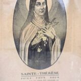 Lithograph of Saint Teresa in frame