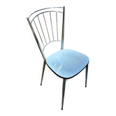 Chrome chair with blue Formica