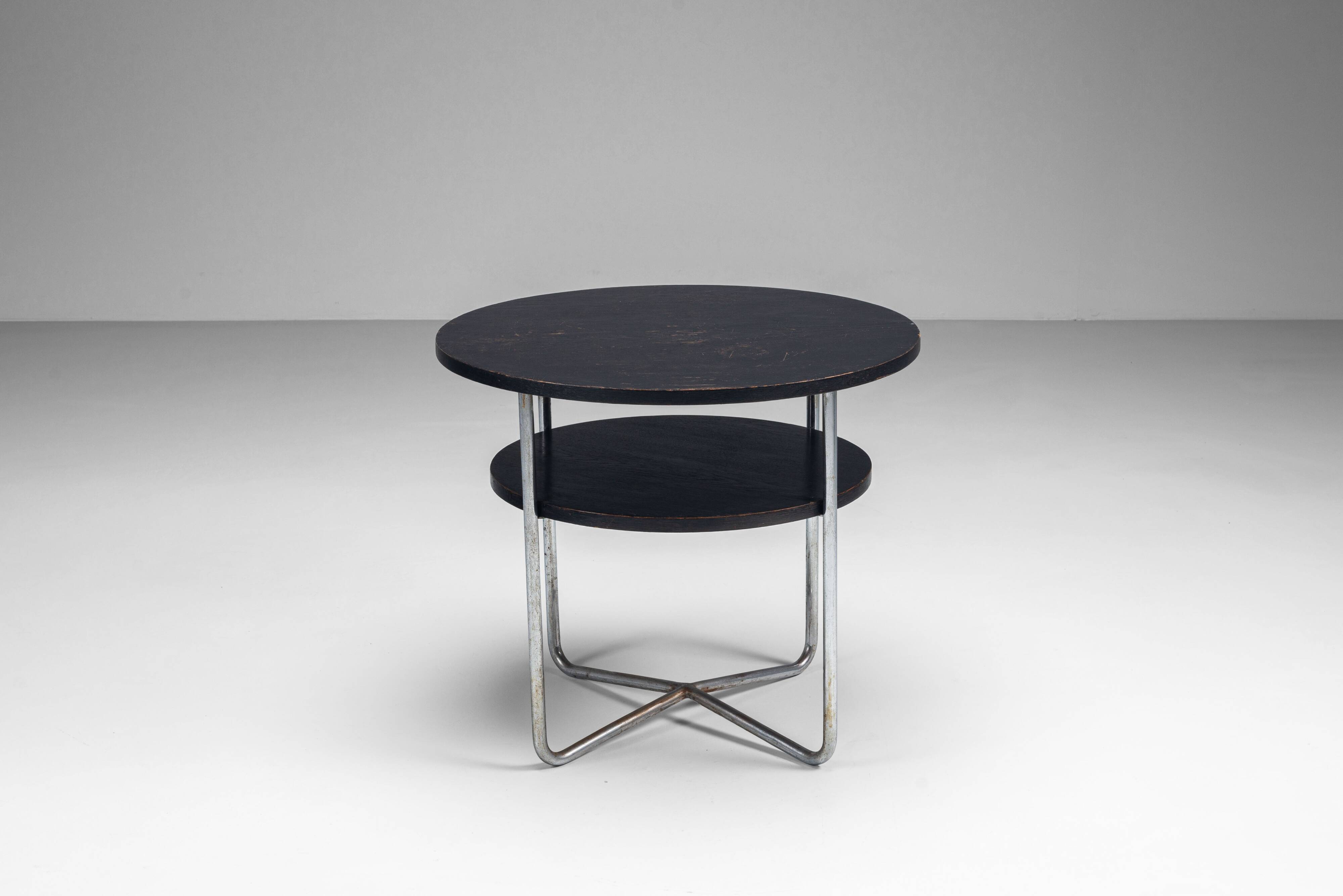 Table basse Thonet avec cadre tubulaire