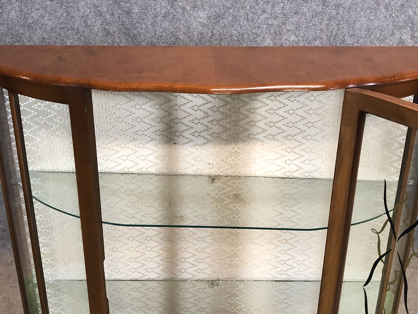 English Art Deco walnut showcase