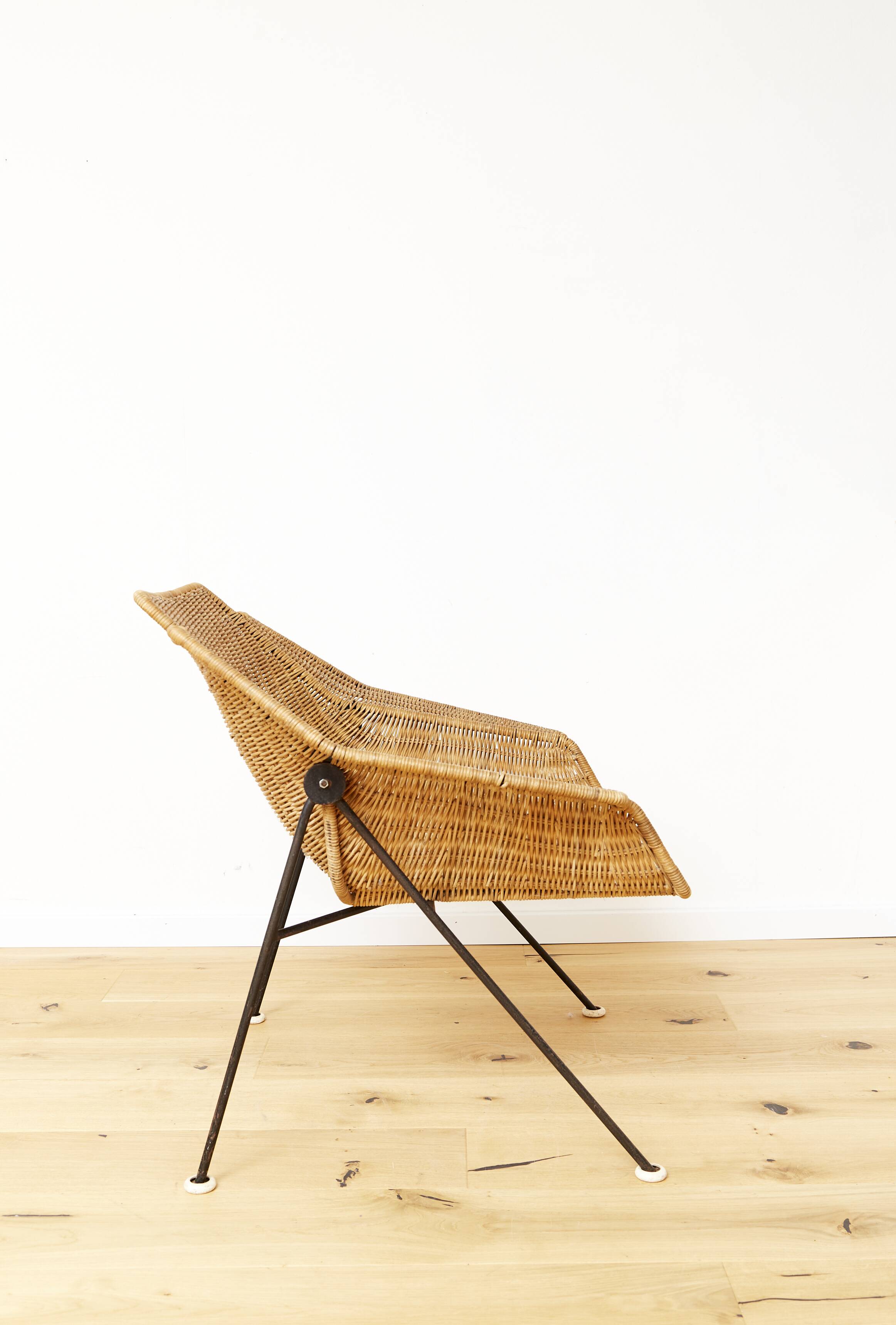 Mid-Century Rattan Lounge Chair