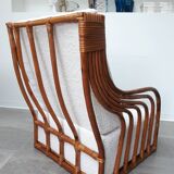 60s rattan armchair buckle