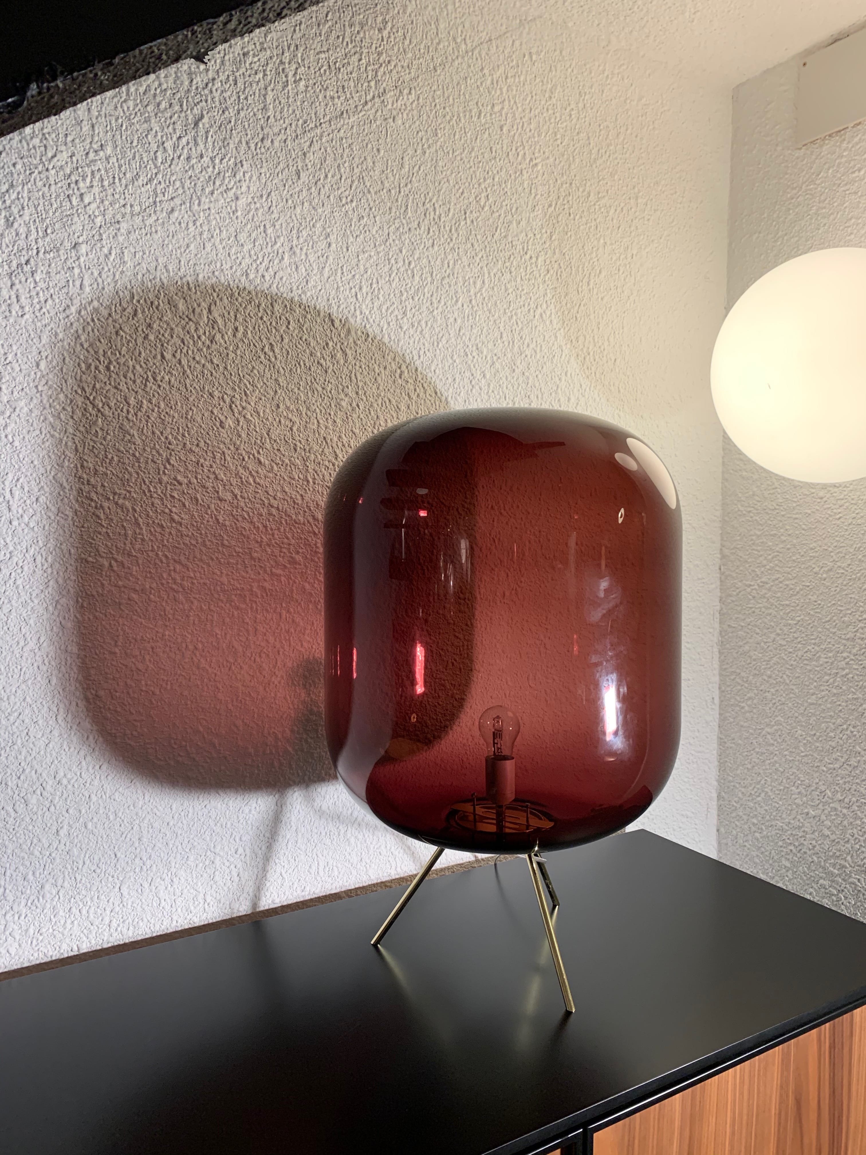 Purple glass standing lamp