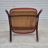 1960s, Danish chair by Farstrup, original condition, solid teak wood, leather.