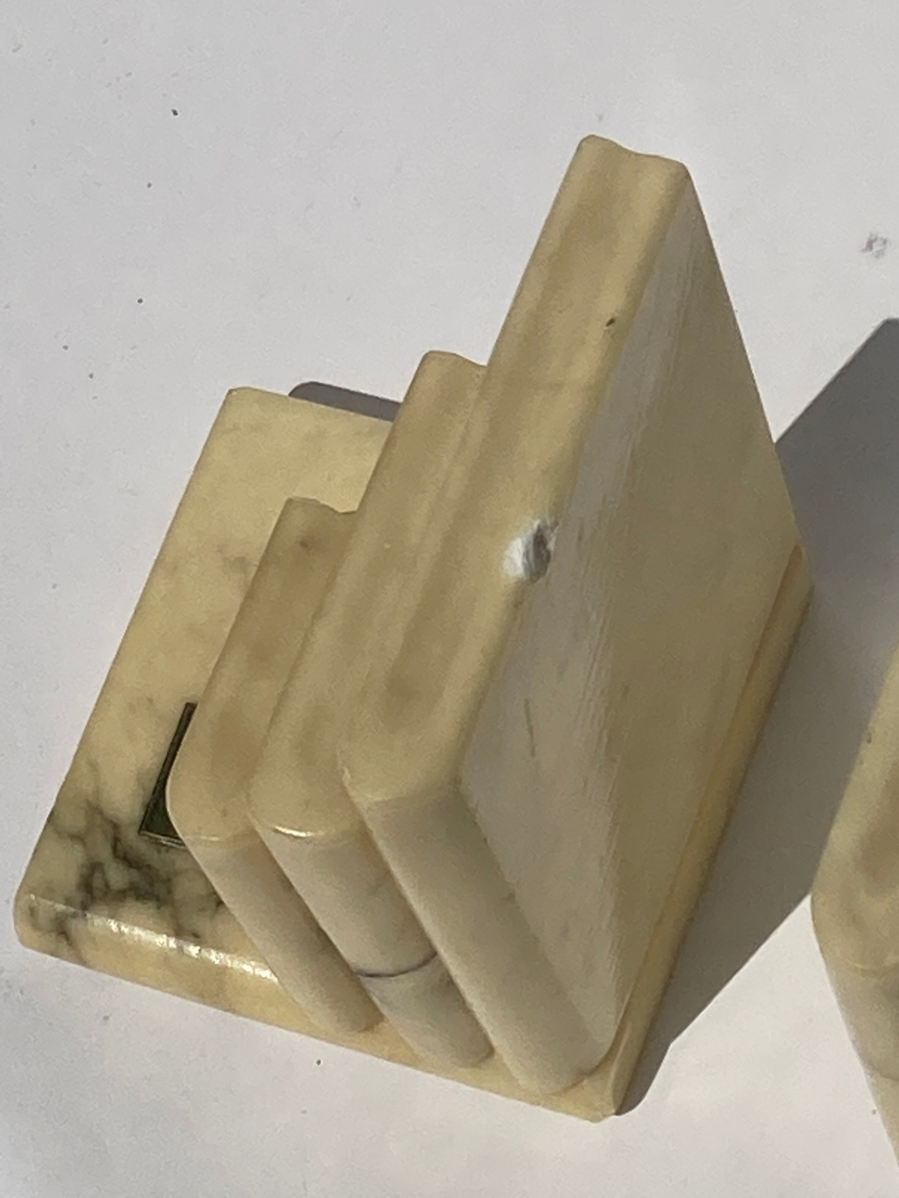 Italian alabaster book ends, 1960s