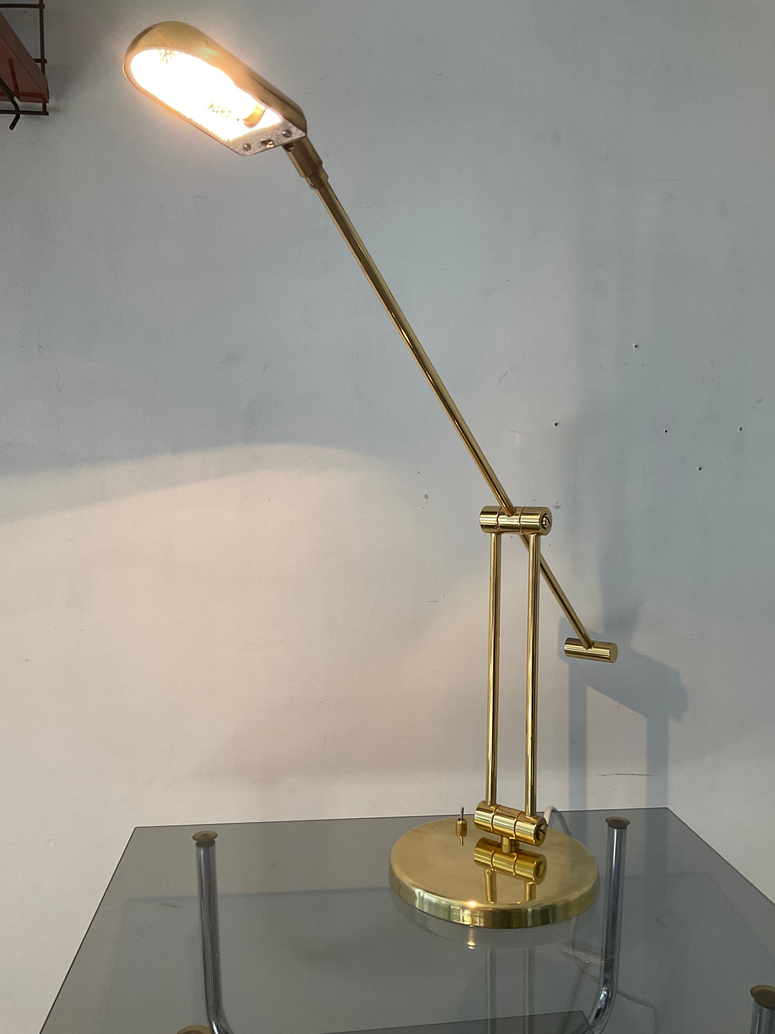 Articulated lamp Deknudt brass, 70s