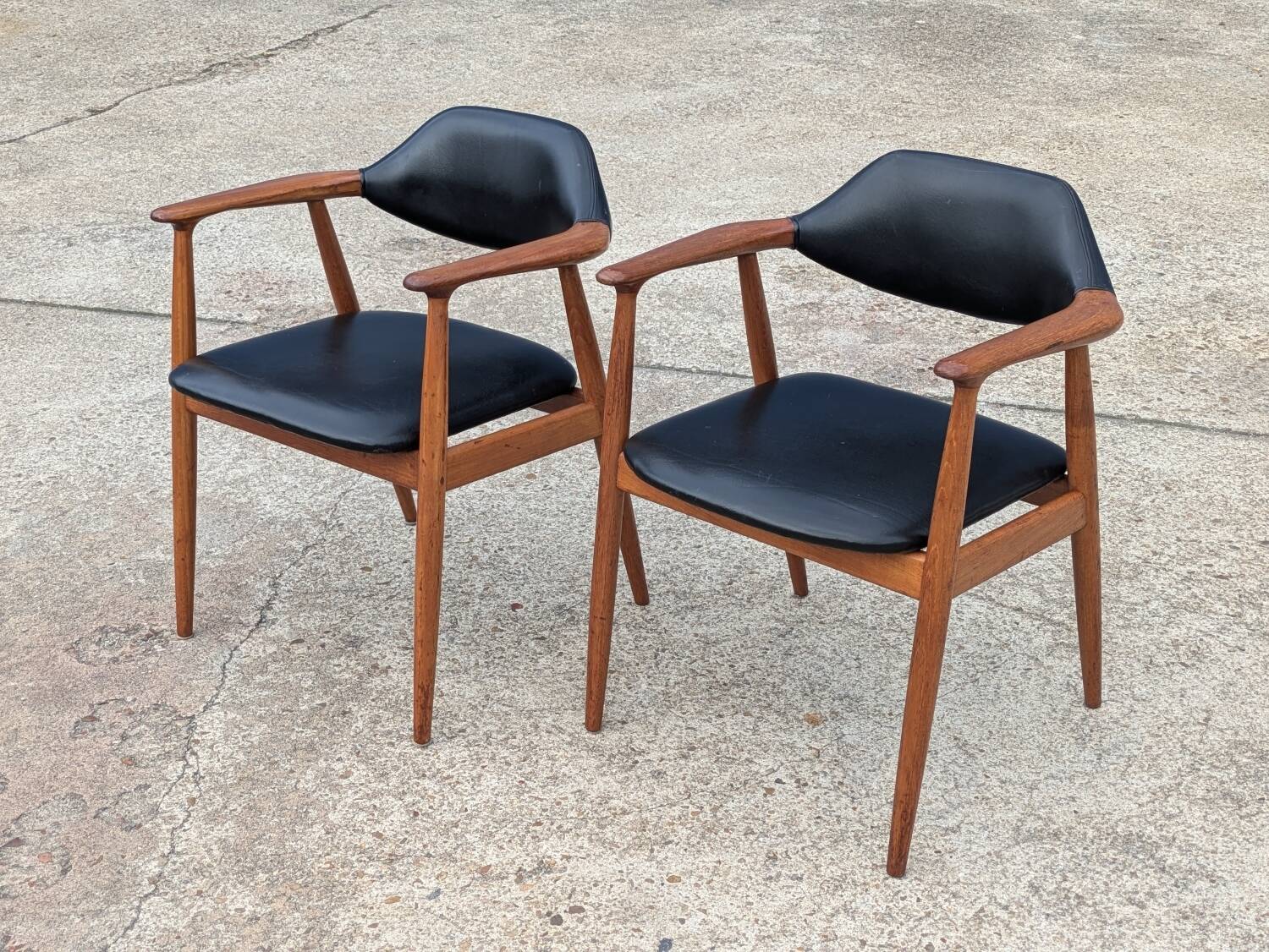 Pair of vintage Scandinavian teak chairs/armchairs - Kai Kristiansen style
