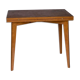 Table de bridge a systeme 1960 chêne clair tissu vert