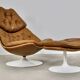 Swivel armchair and footrest FS588 by Geoffrey Harcourt for Artifort