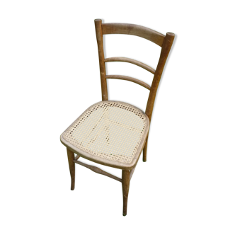 Chaise cannée style bistrot en bois