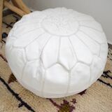 Moroccan leather pouf
