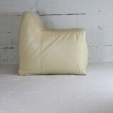 Leather armchair and cream-coloured foam, France , circa 1970