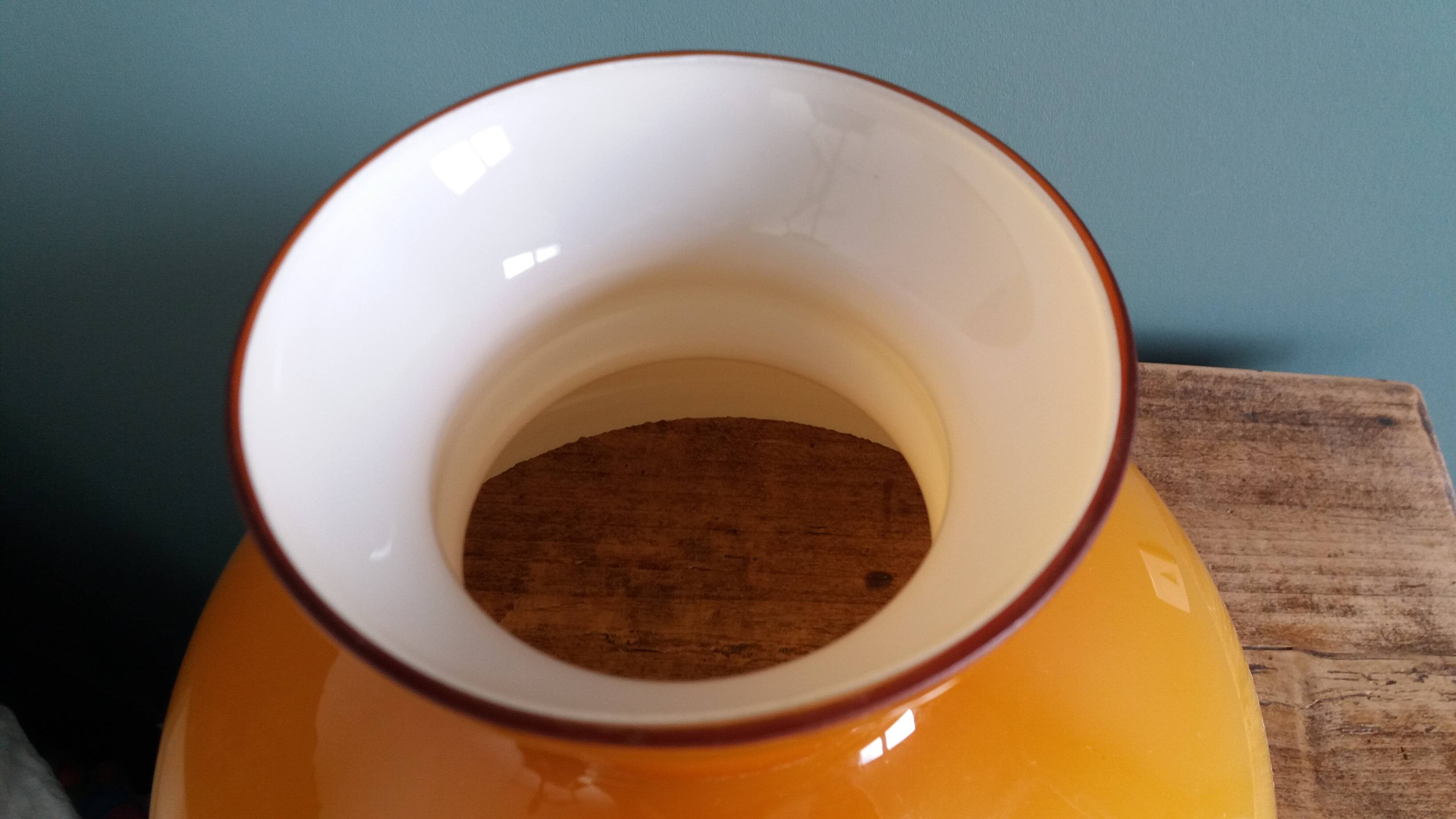 Caramel ochre opaline glass globe lampshade