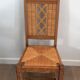 Lot de 6 chaises brutalistes en bois et rotin