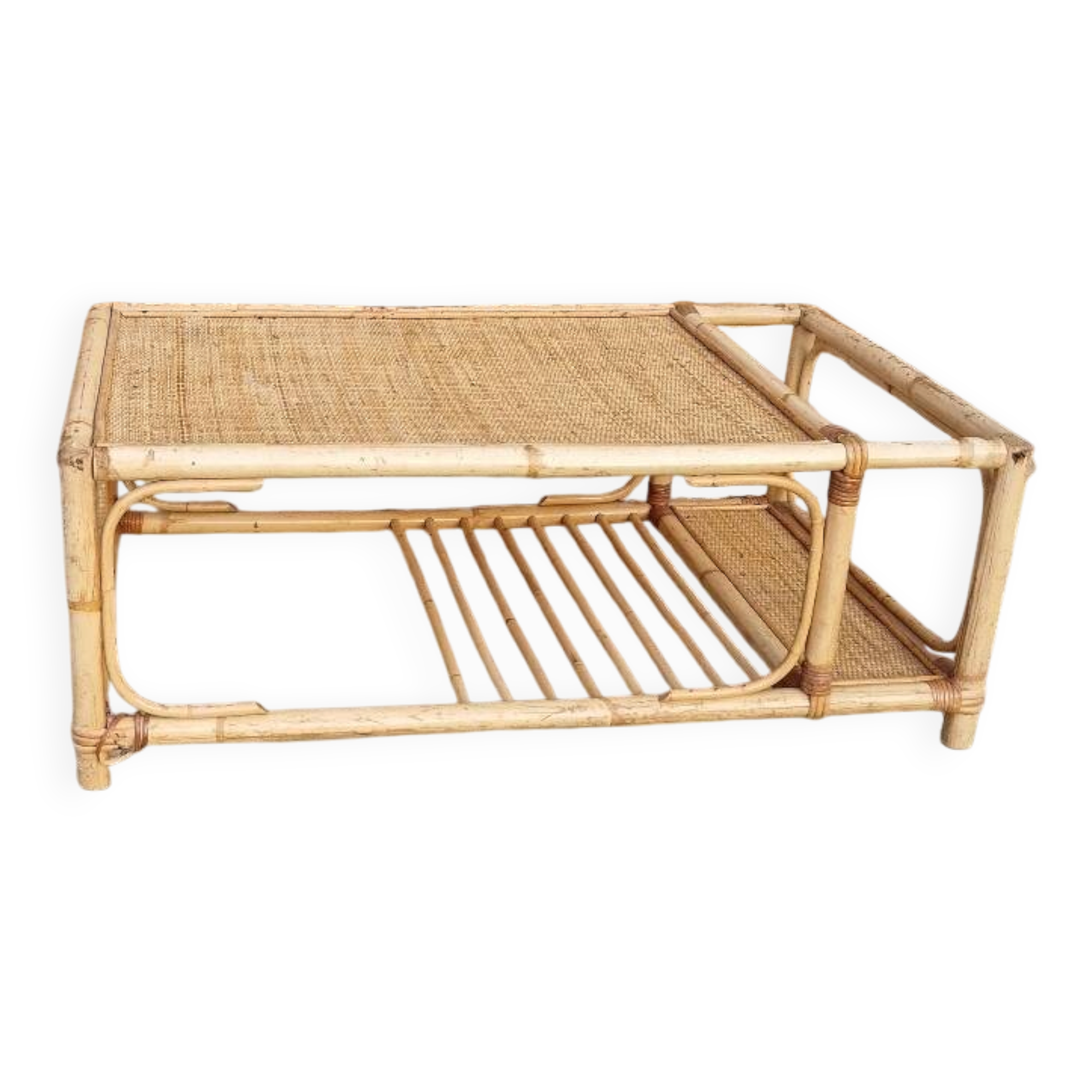 Vintage rattan coffee table