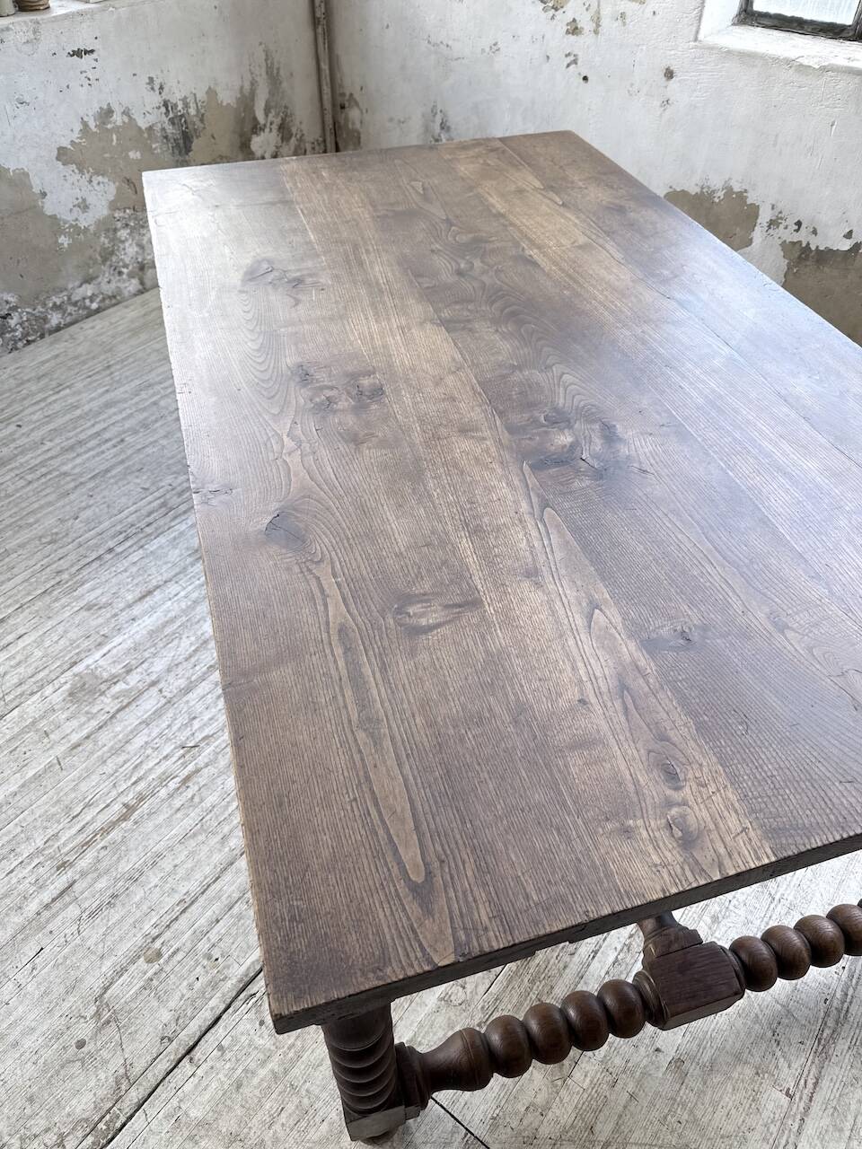 Solid oak table 1900 drapery style XL 280cm with extensions