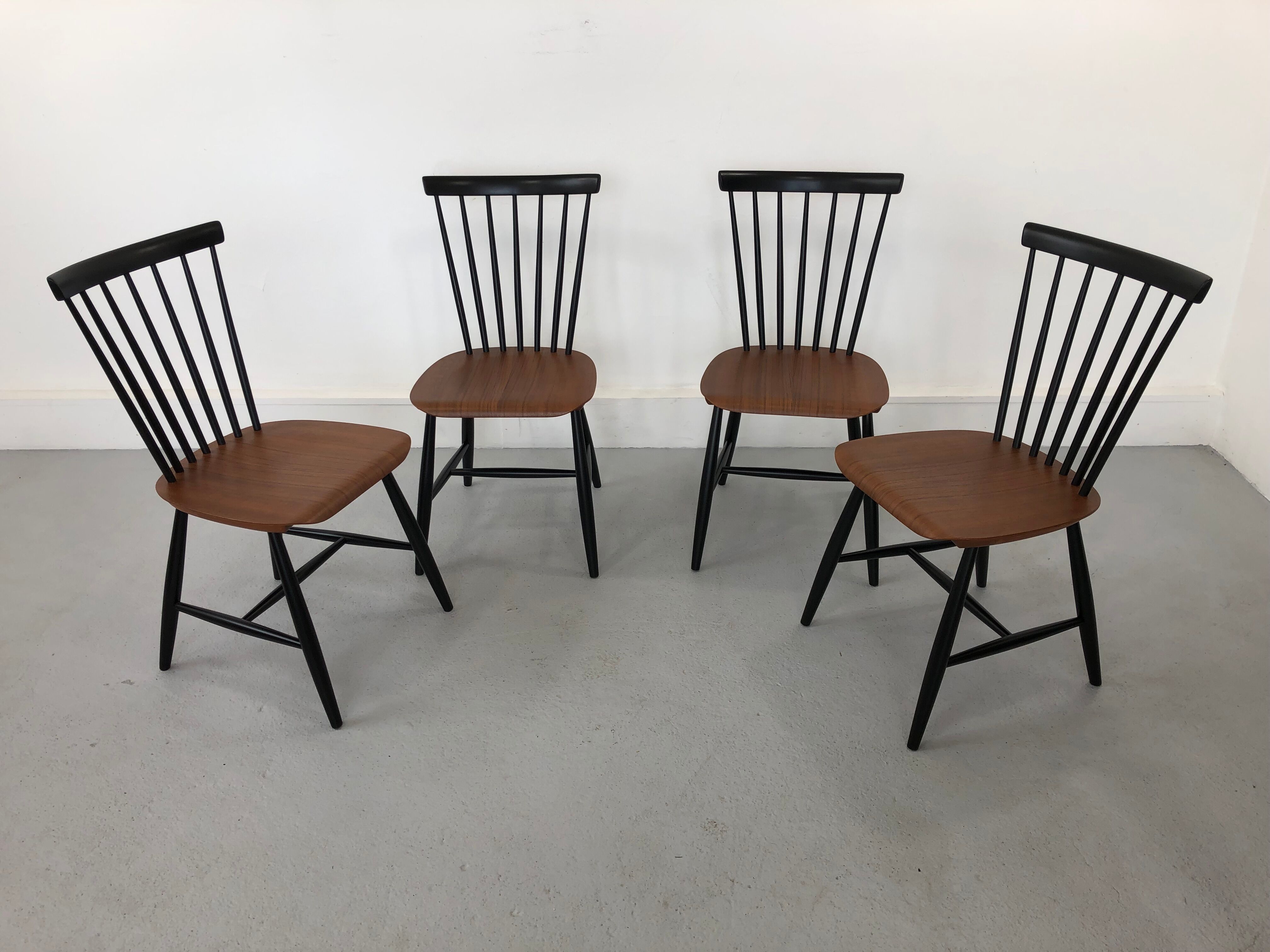 Swedish Teak Chairs by S. E. Fryklund for Hagafors, 1960s, Set of 4