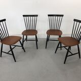 Swedish Teak Chairs by S. E. Fryklund for Hagafors, 1960s, Set of 4
