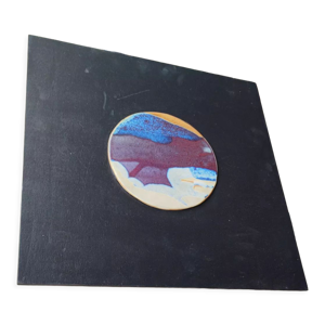 Tableau bois et céramique - 1970