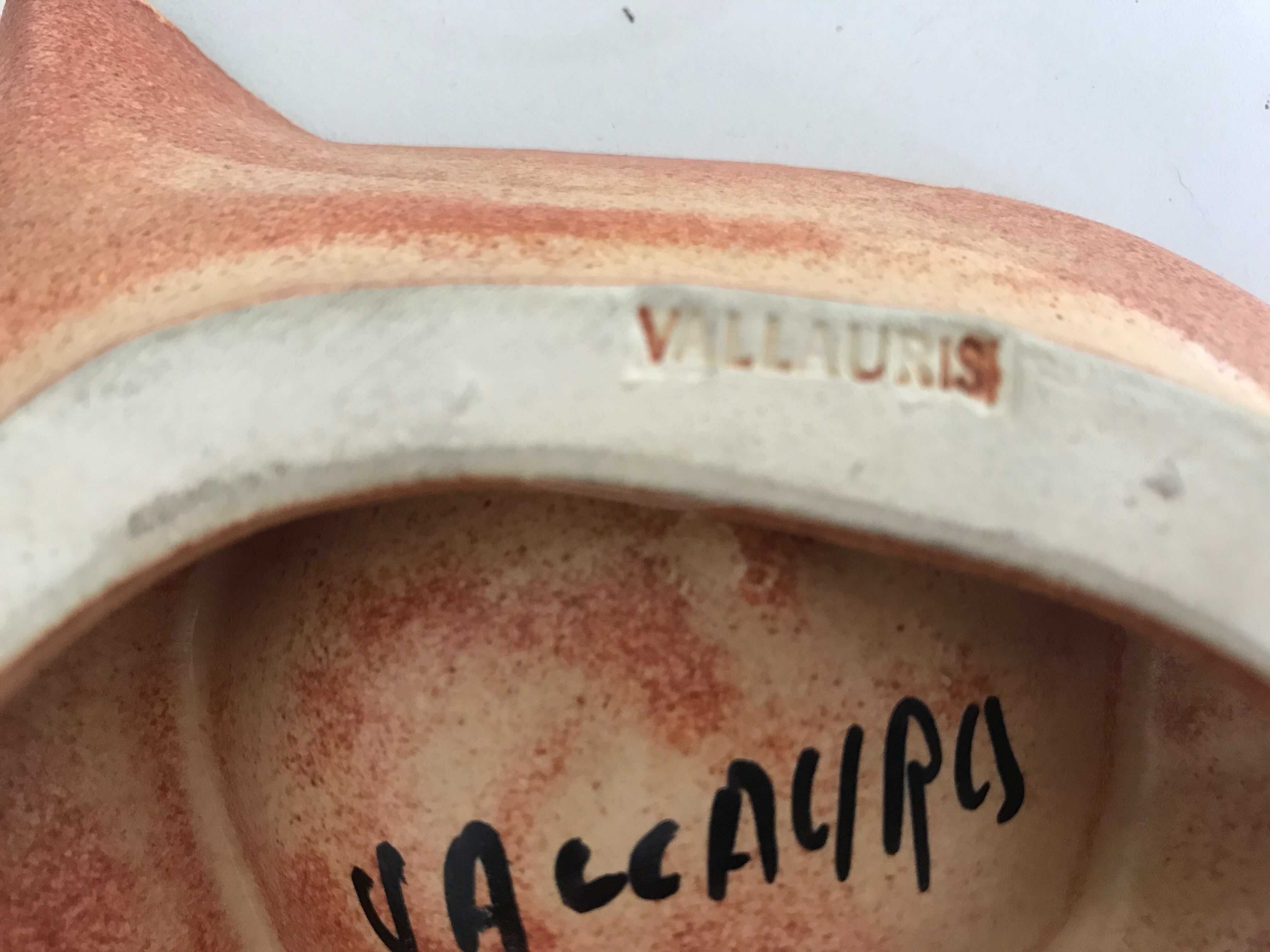 Vallauris ceramic owl trinket bowl
