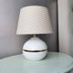 Vintage ceramic table lamp with 1980 fabric lampshade