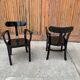Paire de chaises Art Déco en bois laqué noir par Lajos Kozma, 1920s